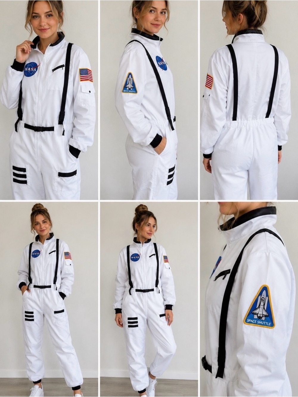 Spirit Adult Astronaut NASA Space Shuttle Flight Suit Costume White Medium
